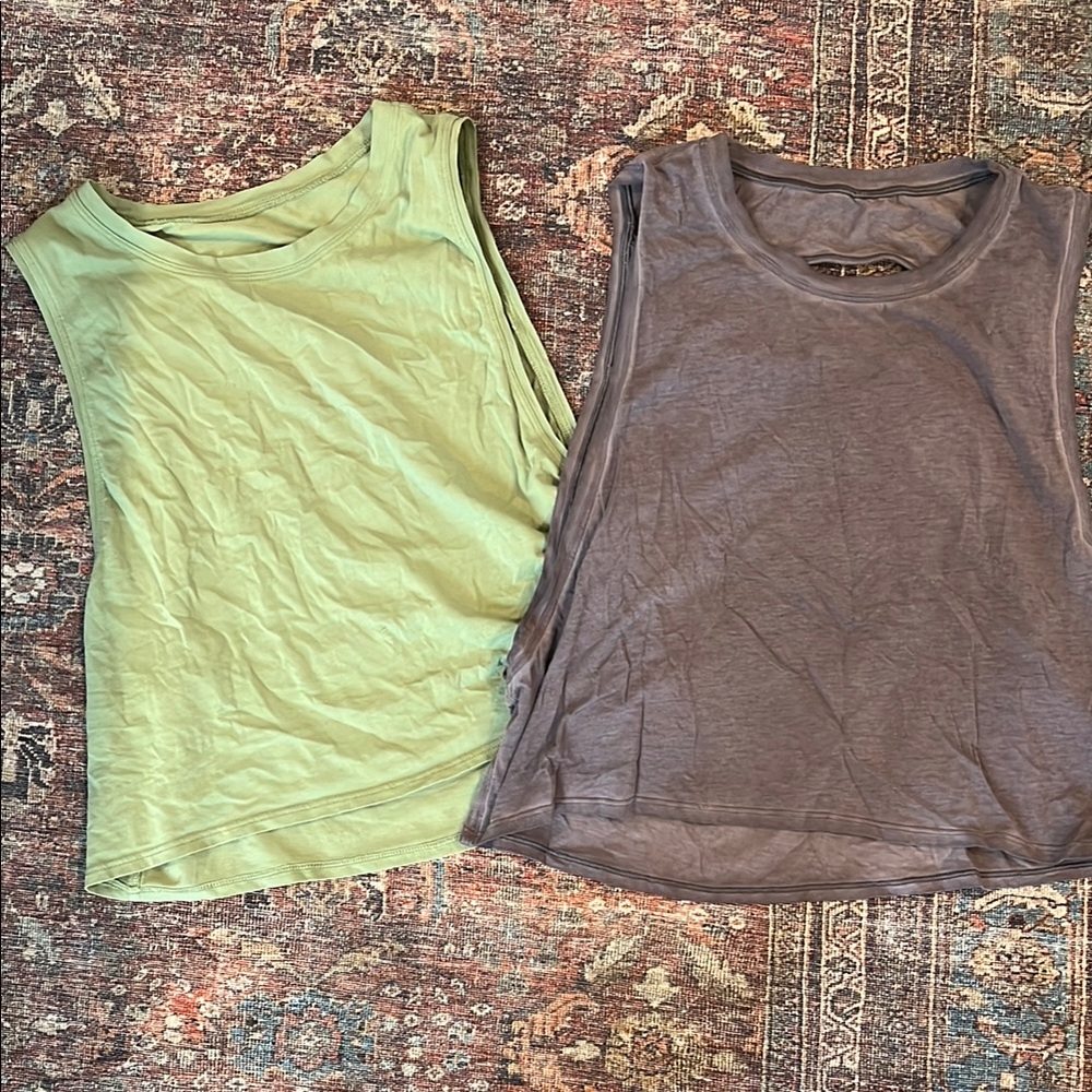 Lululemon crop open back tanks - size 10